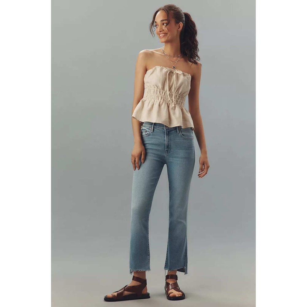 MOTHER | The Insider Crop Step Fray Jeans Women 29 Blue Denim Bootcut Stretch